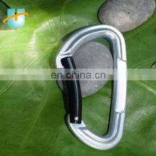 Custom Logo Black Gold D Shape Ring Solid-locking Mountain Climbing 22KN Aluminum Carabiner Hook thumbnail-2