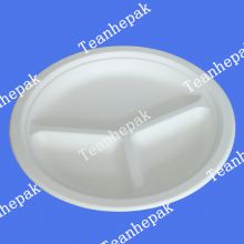 Disposable degradable tableware 9 inch, 10 inch, 3 grid paper plate, cake plate, fruit plate, picnic barbecue plate, painting plate