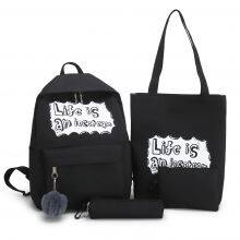 Women Letters Print Girls USB Charge Backpack Cheap Luggage & Bags thumbnail-4