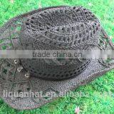 Foldable Wholesale Custom Promotional Straw Summer Sun Panama Hat thumbnail-4