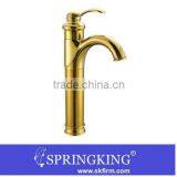 Dual-handle Luxury Gold plated Bathroom Basin Good Antique Mixer Basin/kitchen mixer