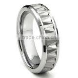 Tungsten Carbide Zigzag Pattern Wedding Band Ring, Fashion Pattern Ring Wholesale thumbnail-1