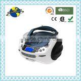 2016 Hot Selling CD Boombox Metal Telescopic Lcd Display Double Speakers