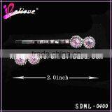 Fancy Decorative Hair Pins Wholesale Hair Accessories Pink Rhinestone Hair Pins thumbnail-2