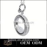 925 Silver Artificial Diamond Round Ring Pendant for Women Tamil om Pendant thumbnail-3