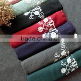Newest Flower Embroidery Design Cotton Woman Fashion Vintage Scarf                        
                                                Quality Choice
