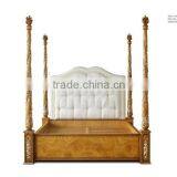 Royal Bedroom Furniture King Size White Wedding Bed Wood Four Poster Canopy Bed Quality Choice thumbnail-2