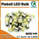 4 Smd 3528 6.3V Pinball Led Bulb #44 #47 BA9S