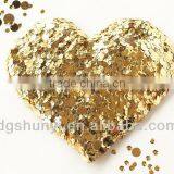 sequin heart gold sparkle patches