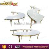 Different Shapes Mdf Half Moon Dining Table Hotel Wedding Banquet Table