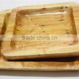 Hot Sale Exquisite Wooden Root Carving Thick Square Plate Sets thumbnail-1