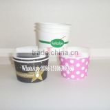 340ml Wholesale print customized logo Ice cream,Chocolate Cup with Lid,Spoon,Stick