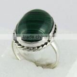 Delicate !! Bezel Setting Green Malachite 925 Sterling Silver Ring, Silver Jewellery Wholeseller, Silver Jewellery thumbnail-5