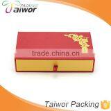 Custom Logo Gold Stamping Drawer Fabric Fancy Paper Red Packet Box With Lid Ribbon thumbnail-3