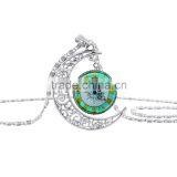 High Retro Sweater Chain Pendant Yin Yang Pattern Glass Cabochon Necklace thumbnail-4