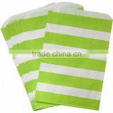 Lime Green Wide Horizontal Stripe Paper Favor Bags thumbnail-1