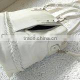 Women Leather Decorate Women Leather Tote Bag Oversize Purse Tote Weekender Bag thumbnail-3