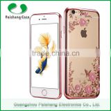 Luxury Design Newest Cellphone Acessories TPU Electroplate Flower Pattern Phone Case for iPhone 5 /6s/6plus