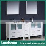 Matte White Bathroom Vanity With Double CUPC Sinks for European