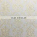 Vinyl Wallpaper With Golden European Flowers for House thumbnail-4