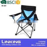 Outdoor Folding Chair With Blue Mesh