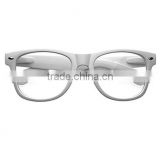 White Nerd geek glasses with clear lenses