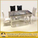 European Style Black Marble Dining Table for 6 People thumbnail-4