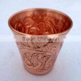 BPA FREE 100% PURE COPPER 2 OZ EMOSSED DESIGN SHOT GLASSES, COPPER SHOT MEASURING CUPS thumbnail-5