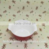 Red Stock Porcelain Ceramic Plates Dishes for Promotion thumbnail-4
