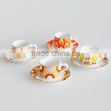 Colorful Coffee Cup & Saucer With Decal thumbnail-1