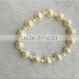 AA 8mm White With 2mm White Round Freshwater Pearl Bracelet thumbnail-1