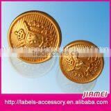 Shiny Military Style Custom Gold Silver Embossed Metal Buttons