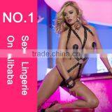 Best Price Sunspice Coquette Open Cup Crotchless Chain Vinyl Black Leather Teddy thumbnail-1