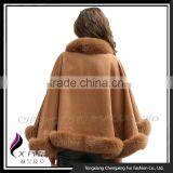 CX-B-P-54A Women Fashion Newest Fox Fur Trim Pashmina Shaw thumbnail-3