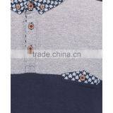 MGOO Fashion Style Offical Navy Blue Golf Polo Shirts With Pockets Chest Panel Striped thumbnail-6