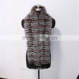 Super Long 150cm Winter Trendy Real Fox Fur Scarves Long Fox Fur Muffler Black and White Striped Fox Fur Scarf Zebra Scarves thumbnail-1