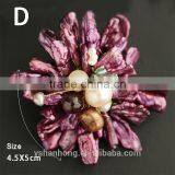 Handmade Multi Layer Organic Natural Freshwater Pearls Flower Brooch Wholesale thumbnail-5