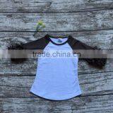 Free Shipping Girls Clothes O-neck Baby Girls Kids Icing Ruffle Raglan Tops Shirts Girls Casual Tops Fall Autumn Top T-shirt thumbnail-3