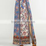2017 OEM Photo Ladies Floral Print Long Maxi Side Slit Skirt thumbnail-5