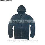 Stone Washed Disressed Bulk Zip Blank Hoodies thumbnail-1