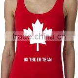 Casual Red Color Canada Tank Top for Women thumbnail-1