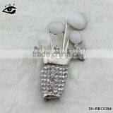 Beatiful Flower Rhinestone Pins Crystal Brooches Bridal Crystal Rhinestone Brooch Wholesale Brooches for Wedding Invitations thumbnail-1