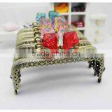 12.5cm 5 Inch Bronze Round Candy Diamond Kiss Lock Metal Handbag Frame thumbnail-3