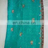 Ethnic Handmade Havey Stone WorkJacquard Silk Saree Sari thumbnail-1