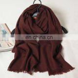 Women Long Cotton Pom Pom Tassel Scarf thumbnail-1