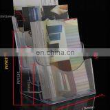 Custom 4 Tiers Wall Mounted and Tabletop Clear Acrylic Brochure Magazine Holder thumbnail-6
