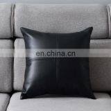Modern Style PU Leather Patchwork Pillow Case Sofa Cushion Cover thumbnail-4