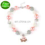 Girl Pink Pumpkin Necklace Kids Halloween Diamond Charms Pendants Jewelry Accessories thumbnail-1