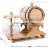 Custom Logo and Stained Color Wooden Wine Barrel With Glass thumbnail-4