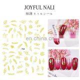 JOYFUL 697-704 Hot Selling Japanese Metallic Gold and Silver Flower Leaf Nail Sticker Nail Decals thumbnail-6